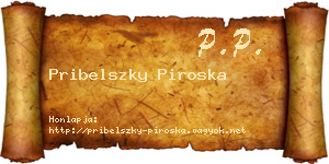Pribelszky Piroska névjegykártya